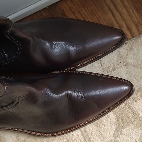 Free People We The Free Allistar Leather Pointed Western Boots-Bitter Chocolate - Picture 5 of 10